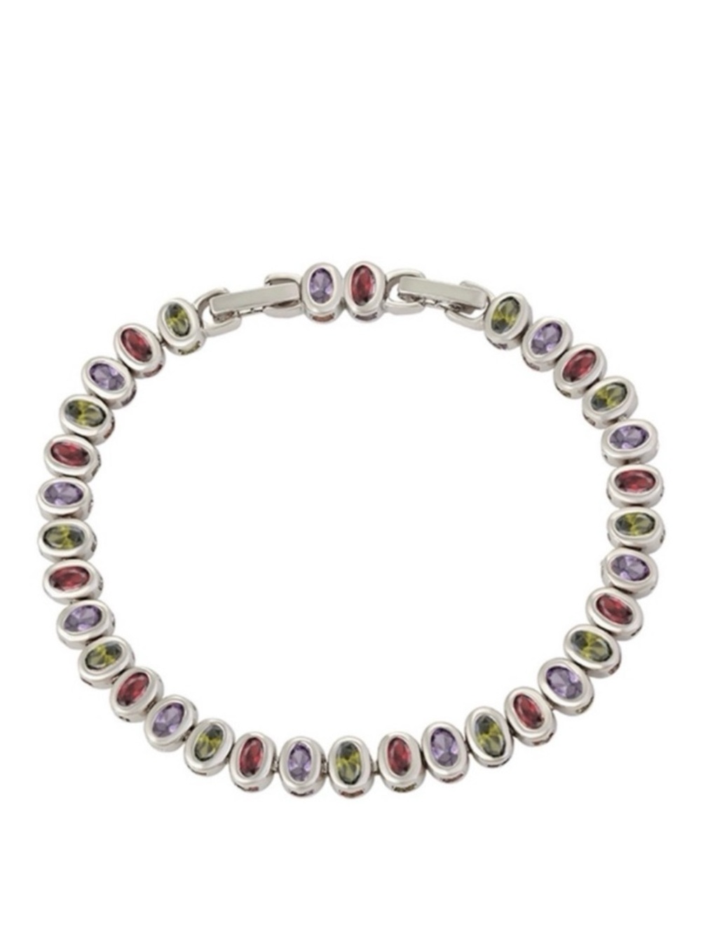 Platinum Plated Silver Tennis Bracelet Crystal Hypoallergenic & Waterproof